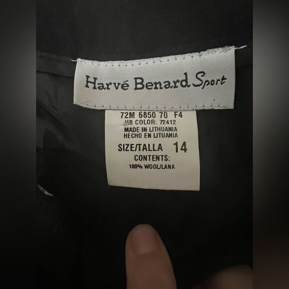Harvé Benard‎ Sport 100% Wool Black Trousers Size 14 - Picture 3 of 5
